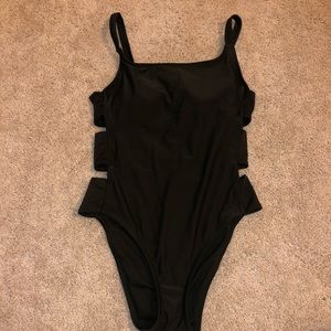 One piece high-leg swimsuit